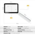 thumbnail image 6 of 2pcs 4X Rechargeable Magnifying Glass with Light 20LEDs, Handheld Rectangular Page Lighted Magnifier, 3 Brightness Modes, 6 of 7