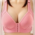 thumbnail image 2 of Wirefree Push Up Bra Women Bra Wire-Free Underwear Pullover Bra Everyday Bras V-Neck Full-Coverage Bra Feature Hook and Eye Closure T-Shirt Bra Style Y-326 , Pink-a XL, 2 of 2