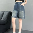 thumbnail image 5 of RUTAYY Children Girls Jeans Shorts Elastic Waist Pants with Pocket Soft Comfortable Casual Daily Wear Trendy Trousers, 5 of 9