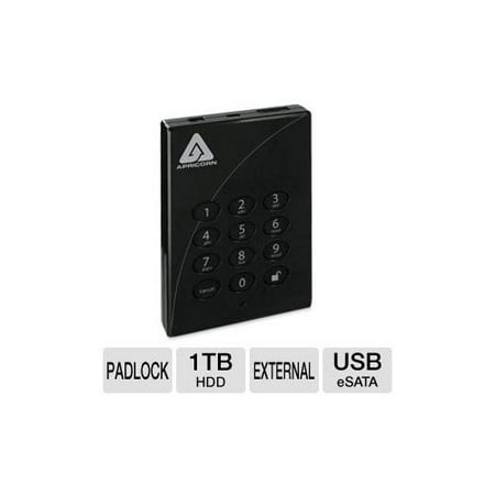 Apricorn Aegis Padlock Pro A25-PLE256-1000 - Hard drive - 1 TB - external ( portable ) - USB 2.0 / eSATA-300 - 5400 rpm
