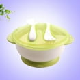 thumbnail image 4 of Baby Suction Bowl Non-slip Defence Fall Baby Bowl Fork Spoon Feeding Tableware for Infant Training Bowl Set (Green), 4 of 9