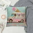 thumbnail image 2 of BCIIG Ice Cream Truck & Pastel Graphic Decorative Throw Pillow Cover for Home - Cushion Pillowcase for Couch, Living Room, Bed, Sofa - Summer Decor Pillow Case 1PC 20x20in, 2 of 5