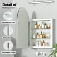 thumbnail image 3 of Hironpal Recessed Metal Framed Arched Medicine Cabinets with 2 Adjustable Shelves for Bathroom,20x30 Inch, 3 of 9