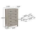 thumbnail image 4 of Noble House Hysham 5 Drawer Chest, Sonoma Oak, 4 of 8