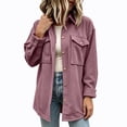 thumbnail image 4 of Mifsaly Womens Waffle Knit Shacket Lapel Collar Button Down Long Sleeve Shirt Jacket Relaxed Fit Work Office Daily Casual Fall Outerwear Pink,S, 4 of 7