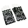 thumbnail image 5 of Anvazise Women Gothnic Party Dressy Lace Gloves Fingerless Black White Mittens Black, 5 of 6