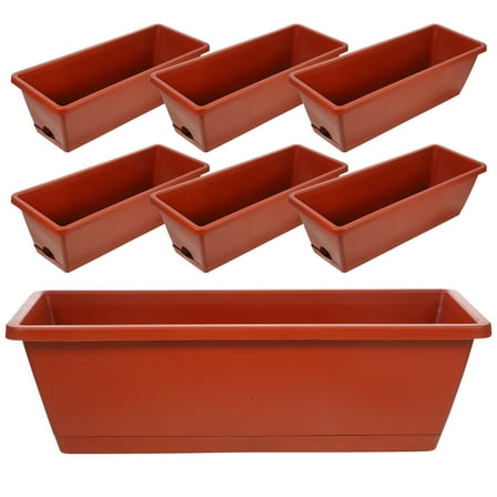 7 Pcs Flowerpot Garden Planter Plants Succulent Planters Red