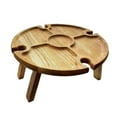 thumbnail image 1 of Wooden Picnic Table 2 In 1 Picnic Table Creative Collapsible Beach Wine Table For Garden Travel Camping, 1 of 10
