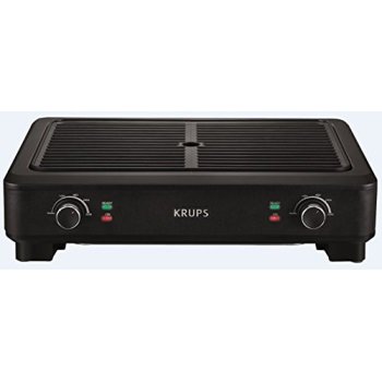 Stressvol Opwekking T KRUPS PG760851 Electric Indoor Adjustable Temperature Smokeless Grill  w/Non-Stick Cooking Surface and Dishwasher Safe Removable Drip Tray, Black  - Walmart.com