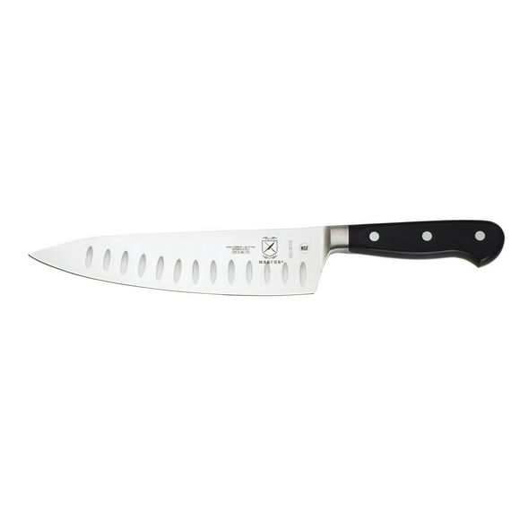 Mercer Culinary Renaissance Forgé Granton Edge, Couteau de Chef de 8 Po, 8 Po, Noir