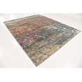 thumbnail image 2 of Unique Loom Aurora Botanical Vintage Abstract Area Rug, 8 x 10 Feet, Teal/Beige, 2 of 5