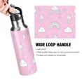 thumbnail image 4 of Yayeee 20oz Insulated Water Bottle Double Wall Stainless Steel with Flip Straw Lid, Ice Cream Rainbow Pattern, 4 of 7
