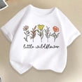 thumbnail image 2 of Lumosvexa Graphic Cotton T-Shirt for Girls Soft Breathable Cotton Cute Allover Floral Print Short Sleeve Round Neck Summer Casual School Top White 2, 2 of 6