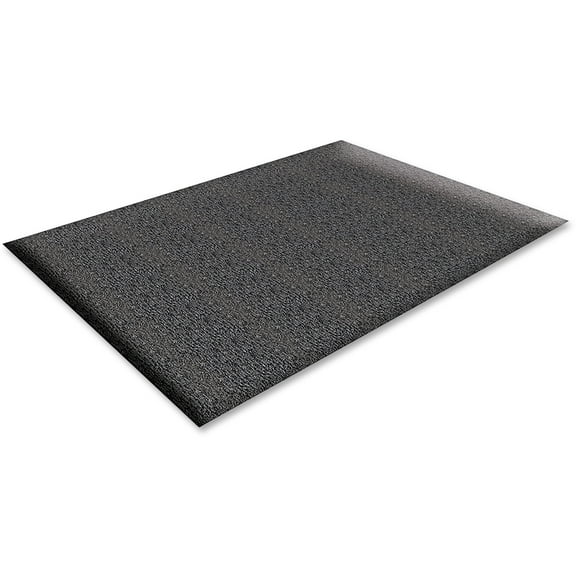 Genuine Joe Soft Step Vinyl Anti-fatigue Mats - Warehouse - 60" Length X 36" Width X 0.38" Thickness - Vinyl - Black