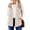 Khaki, variant on Women's Retro Printed Fashionable Warm Fleece Cardigan Vest Coat, Open Front Sleeveless Jacket for Unique Layering and Stylish Comfort,Blue,L