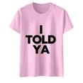 thumbnail image 4 of XEGLSBU Shirts for Women V Neck Cotton Women's Solid Round Neck Fun English Letter Printed Short Sleeved T Shirt Top 69594 Pink Size L, 4 of 4
