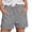 Grey, variant on PIMSSY Women Casual Shorts Solid Color Straight Leg Lace Up Drawstring Pockets Classic High Waist Sports Loose Comfy Fashion Bottoms