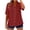 Wine, variant on Women's Summer Short Sleeve Button-Down Shirt with Detachable Buttons and Lapel Collar