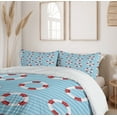thumbnail image 6 of Ambesonne Aqua Blue Duvet Cover Sets, Stripes Circle Nautical, 2-King, Pale Blue White Red, 6 of 7