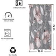 thumbnail image 4 of Stall Grey and Pink Floral Shower Curtain Sets,36Wx72H Inch Narrow RV Fabric Shower Curtains, Soft Waterproof Polyester Bathroom Curtains with Hooks, 4 of 5