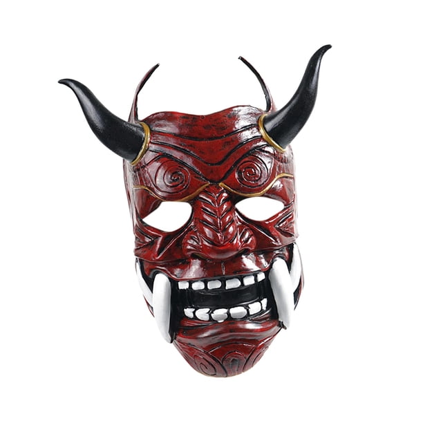 Máscara horrible de Halloween Máscara japonesa, Accesorios de disfraces, Máscara aterradora para cara completa roja Yuyangstore Cubierta facial