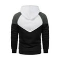 thumbnail image 5 of Dagegui Men's Long Sleeve Hoodies Novelty Color Block Sweatshirt Fleece Hooded Pullover Tops with Pockets White L, 5 of 5