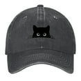thumbnail image 2 of Peeking Black Cat Print Vintage Wash Dad Hat Adjustable Curved Brim Baseball Cap,Made In USA,Casual Outdoor Sports Fishing Cap for Men and Women, 2 of 9