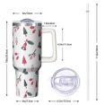 thumbnail image 2 of Snowman Christmas 40oz Stainless Steel Travel Coffee Mug with Handle and Straw, Holiday Insulated Leak Proof Tumbler, Gift for Women Men, 2 of 4
