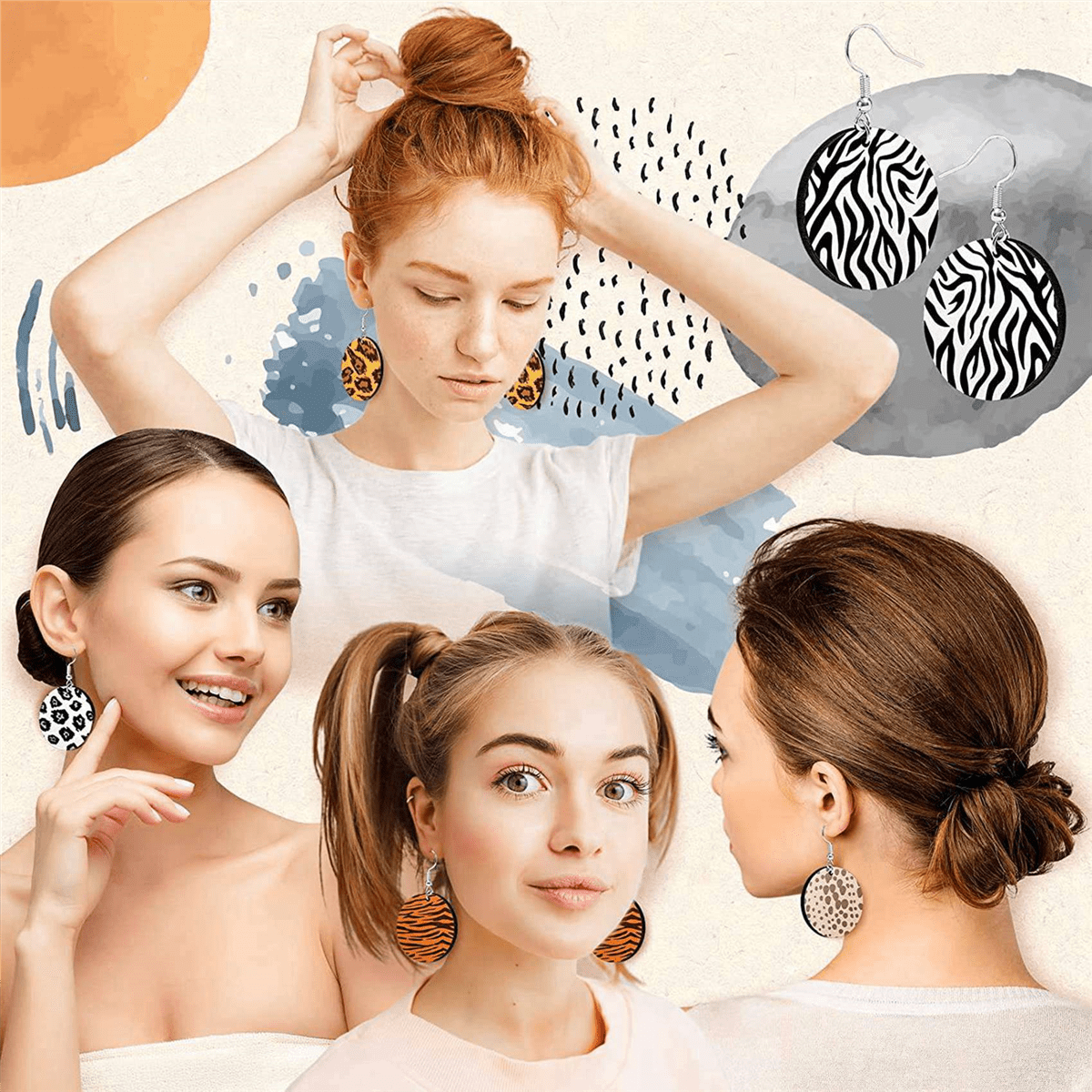 100Pcs Round Sublimation Blank Earrings with Earring Hooks and Jump Rings Unfinished Heat Transfer Earrings