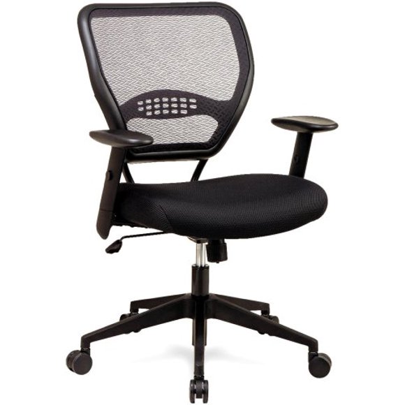 SPACE Air Grid Mid-Back Swivel Chair, Black, 20-1/2 x 19-1/2 x 42h