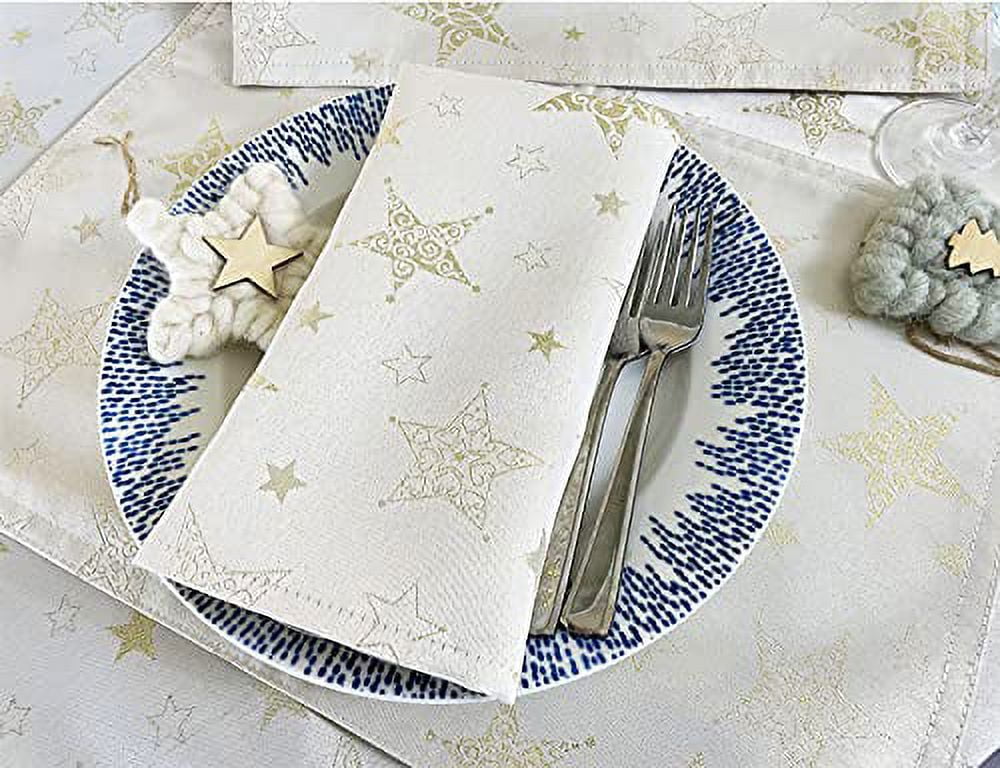  Fennco Styles Gold Bottega Foil Print Cloth Napkins 20 x 20  Inch, Set of 4 - Metallic Dinner Napkins for Home Decor, Dining Room,  Wedding, Holiday and Banquets : Home & Kitchen