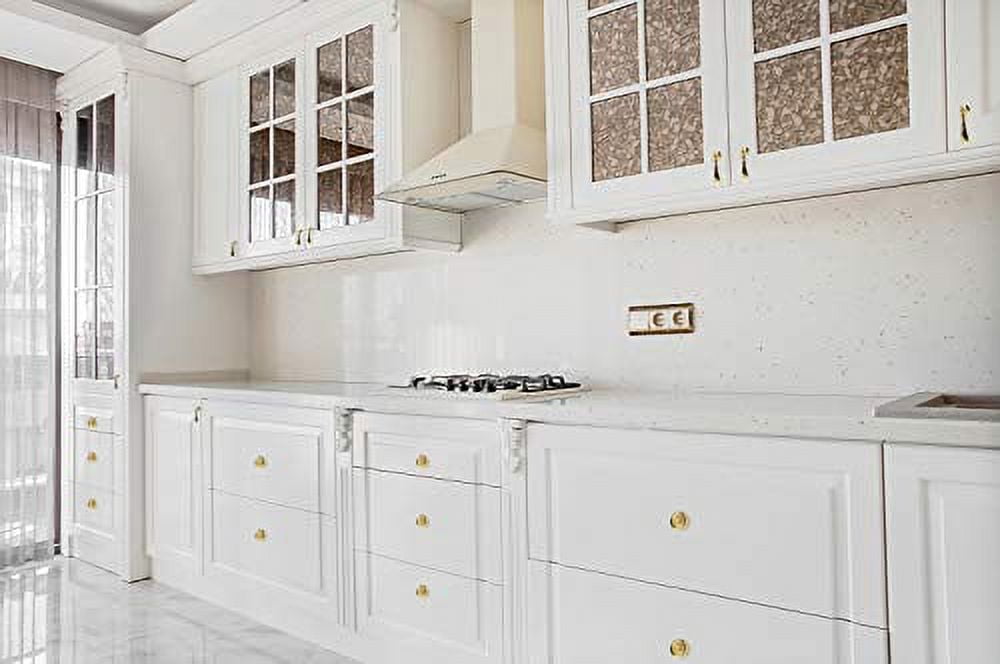 Utopia Alley 5pcs Medici Cabinet Ring Pull Knob - Decorative Cabinet Drop Pull Knobs for Cabinets and Drawers - Vintage Cabinet Hardware with Hand Finished Polished Gold - Pull Knobs 1 5/8"