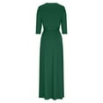 thumbnail image 6 of Qulqfy Womens Wedding Guest Dress 3/4 Sleeve Maxi Green A Line Empire Waist Plus Size V Neck Flowy Dresses Dress for Women L, 6 of 6