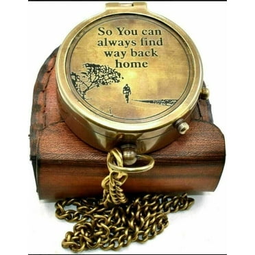 So You Can Always Find Your Way Back Home”, Camping Compass Engraved with Gift Compass