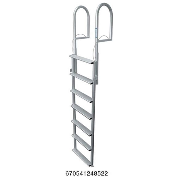 JIF Marine 7-Wide Step Standard Lift Ladder Aluminum Boat - Dock Ladder
