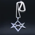thumbnail image 6 of Hexagram 14K White Gold  Chain Necklaces for Women/Men Silver Color Pendant Necklace Jewelry collier femme, 6 of 7
