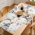 thumbnail image 5 of Easter Placemats Set&nbsp;of&nbsp;2 Watercolors Rabbits Flowers Eucalyptus Leaves Plants Heat Insulation Washable Place Mats, Non-Slip Table Mats for Dining Table Party Kitchen Decor,13x19 Inch, 5 of 8
