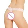thumbnail image 3 of Baywell Lace Thongs 3 Pack for Women V Cheeky Underwear See Through Panties T-back Tangas Low Rise Hipster Underwear Skin S-2XL, 3 of 5