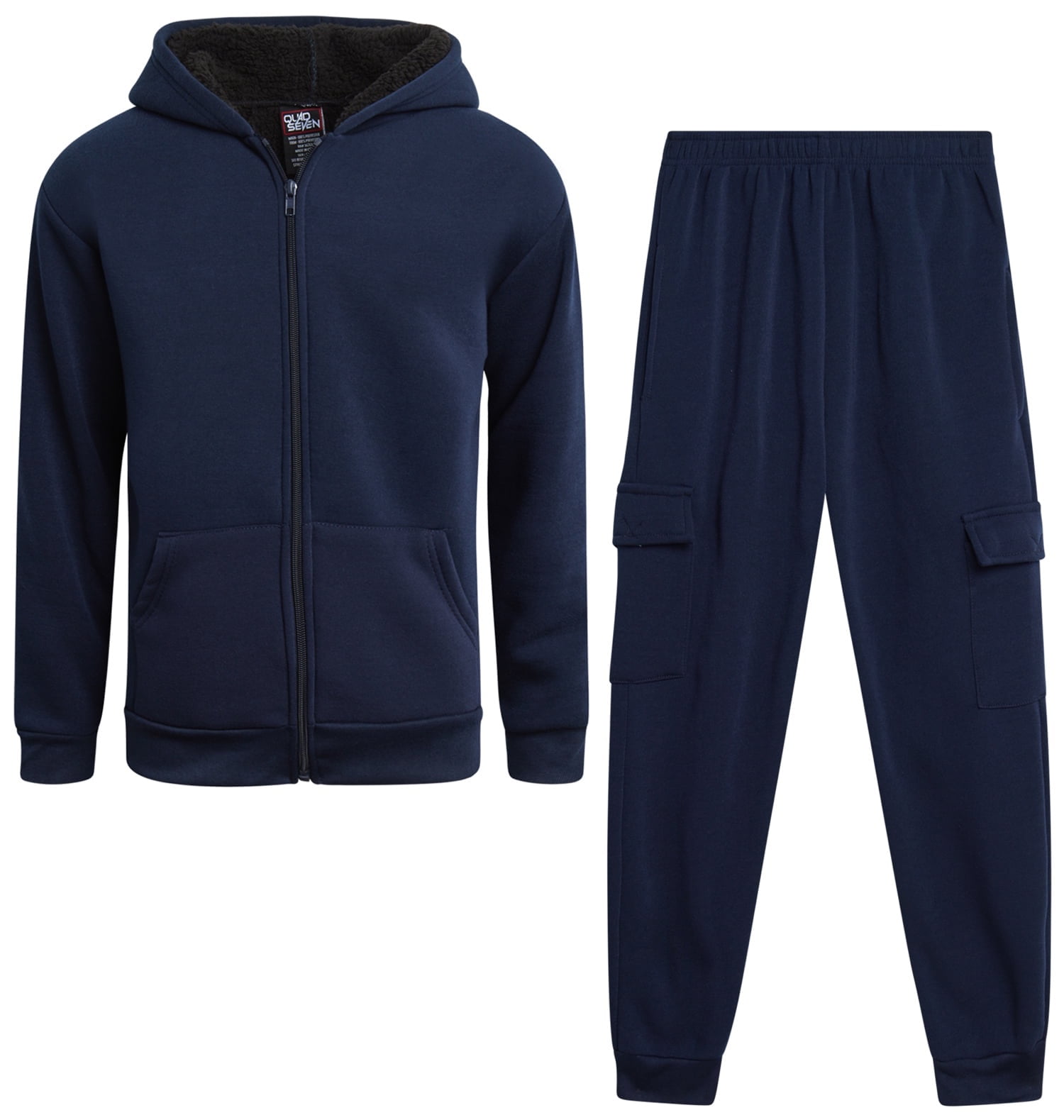 Quad Seven Boys 2 Piece Fleece Jogger Set Full Zip Hoodie and Sweatpants 8 18 Walmart