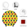 thumbnail image 4 of Gaeub Colorful Ping Pong Print Ceramic Plate,Dinner Plates,Bone China Decorative Plates with Display Stand,Art Ceramic Ornaments for Wall Hanging Decoration-10in, 4 of 6