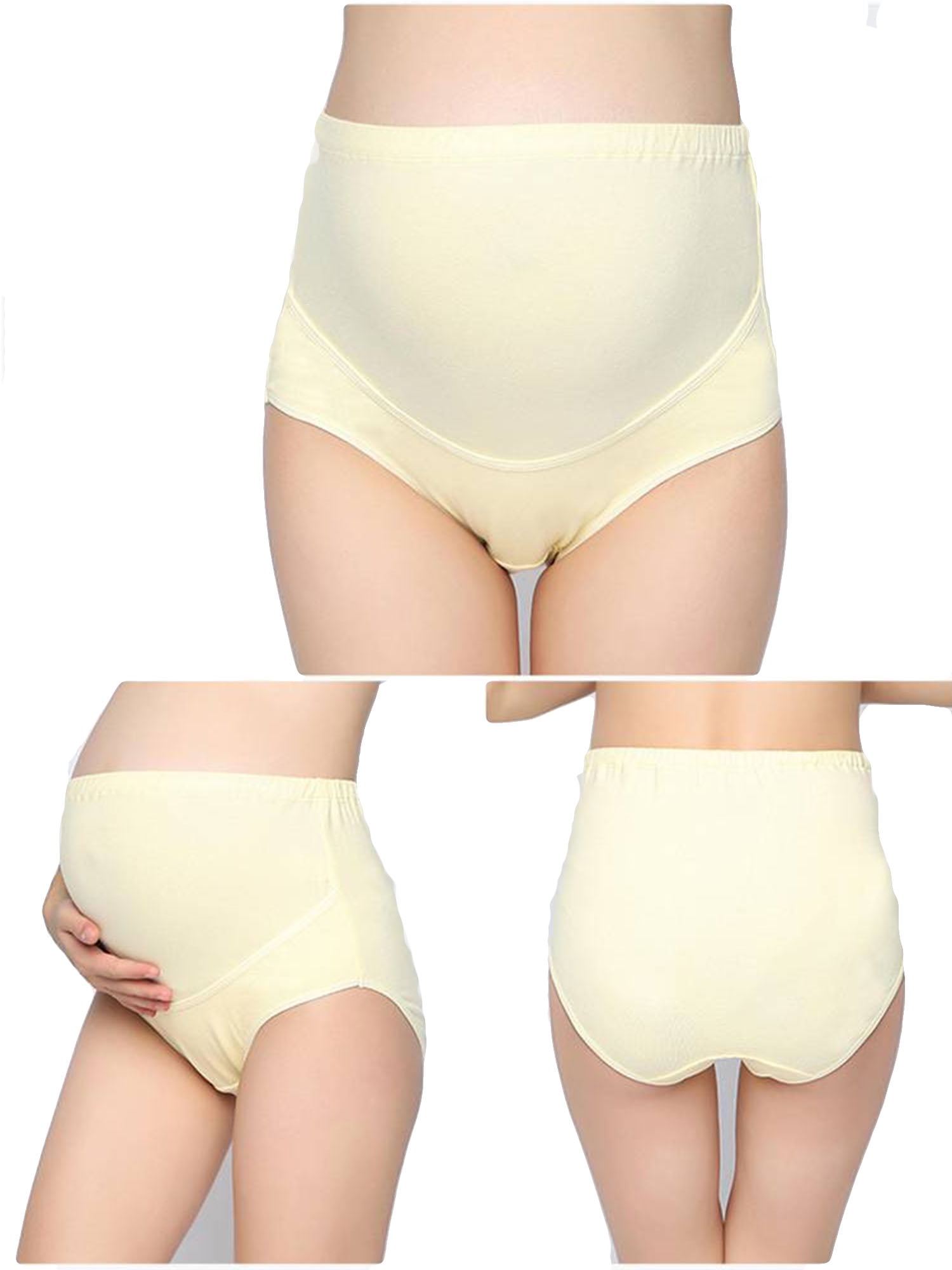 iloveSIA Womens High Waist Maternity Panties Cotton Adjustable Button Pregnancy Underwear 3 Packs 