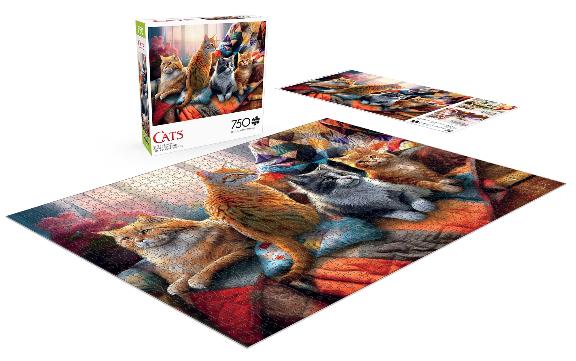 Buffalo Games 750-Piece Cats and Quilts Interlocking Jigsaw Puzzle for Adults Ages 14+
