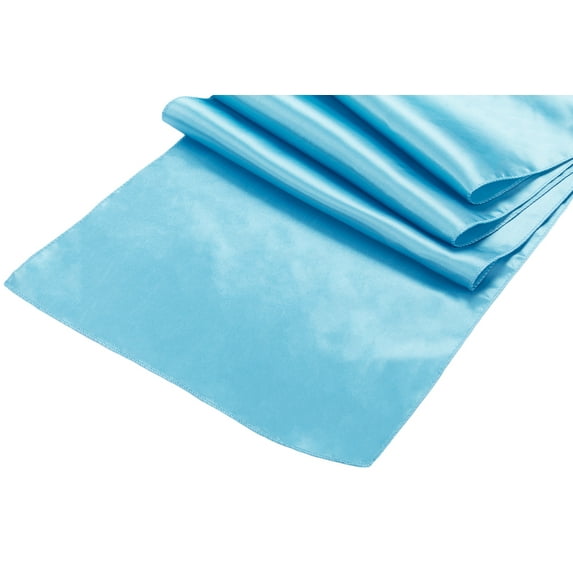 10 Pieces, Satin Table Runner Approx. 14"x108" - Aqua