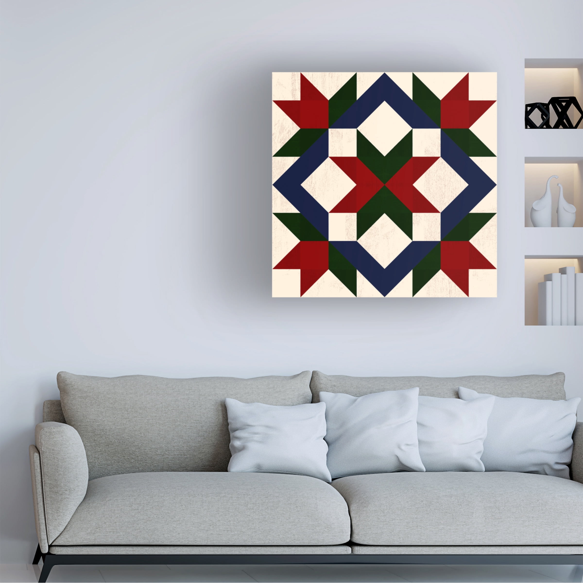 Victoria Barnes 'Christmas Barn Quilt I' Canvas Art
