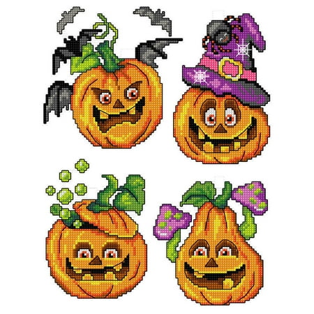 UPC: 4779055670365 | Halloween Pumpkins 126CS Counted Cross-Stitch Kit