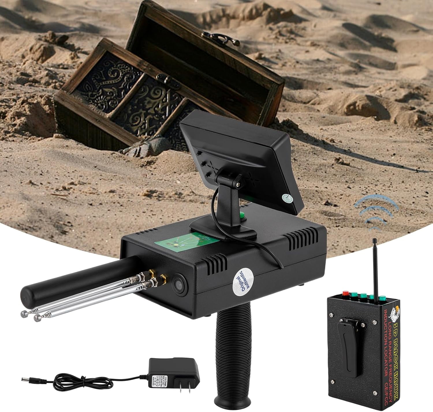 Professional Metal Detector for Adults, Metal Scanner w/3D LED High Definition Screen, 3937ft Range ＆ 98.4 ft Depth Metal Finder for Gold Silver Diamond Copper Mineral Prospecting (2000mAh)
