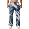 thumbnail image 5 of LTTVQM Mens Loose Fit Camo Trousers Casual Outdoor Pixel Digital Camo All Over Digital Print Lightweight Breathable Athletic Wide Leg Trousers Royal Blue XL, 5 of 7