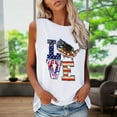 thumbnail image 2 of OAVQHLG3B Summer Tops for Women 4th of July Outfits for Women Patriotic ShirtsWomen's Fashion Round Neck Independence Day Printing Sleeveless Tops, 2 of 4