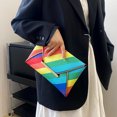 thumbnail image 4 of Bolso de noche de arcoíris a la moda para mujer, Bolso cruzado tipo sobre de PU, 4 of 8