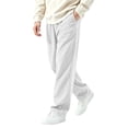 thumbnail image 5 of Workout Pants for Men Jerdar Men's Solid Color Corduroy Casual Pants, Elastic Waist Loose Straight Long Trousers with Side Pockets, 5 of 6